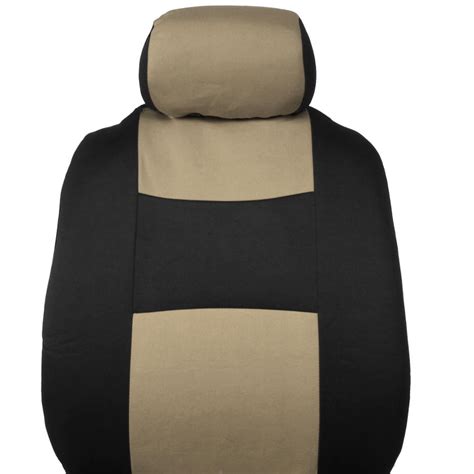 BDK PolyPro Car Seat Covers Full Set In Beige On Black