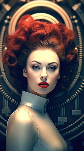 Premium Photo Portrait Of Woman In Retro Futuristic Dress