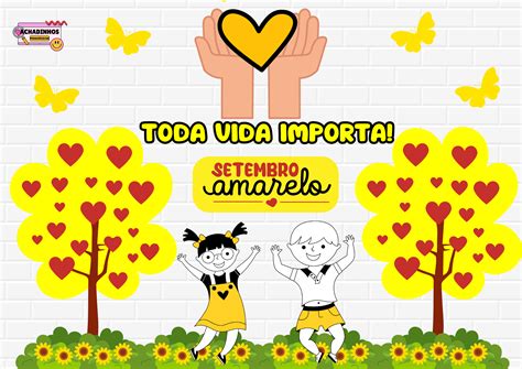 Painel Setembro amarelo Achadinhos Pedagógicos Hotmart