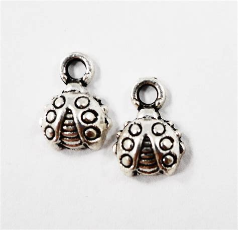 Tiny Ladybug Charms X Mm Antique Silver Ladybug Pendants Beetle