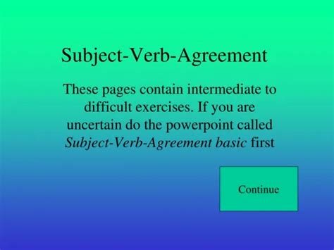 Ppt Subject Verb Agreement Powerpoint Presentation Free Download Id3379075