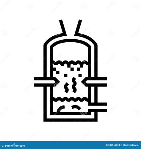 Gasification Biomass Line Icon Vector Illustration Stock Illustration