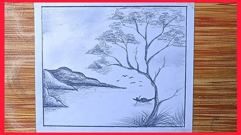 How To Draw Scenery Of Mountain Step By Step Very Easy Art Pencil