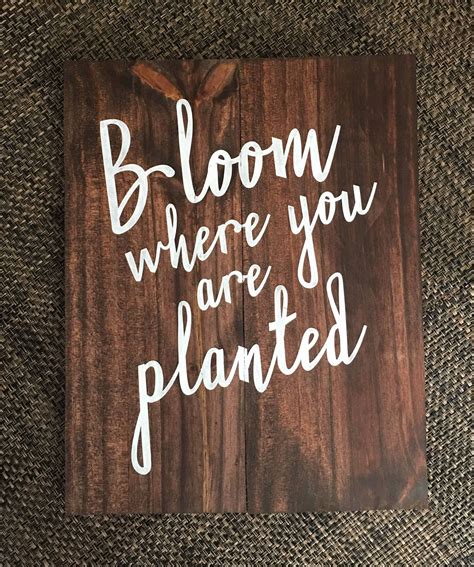 Bloom Where You Are Planted Wood Sign Measures 12 X14 Hand Painted