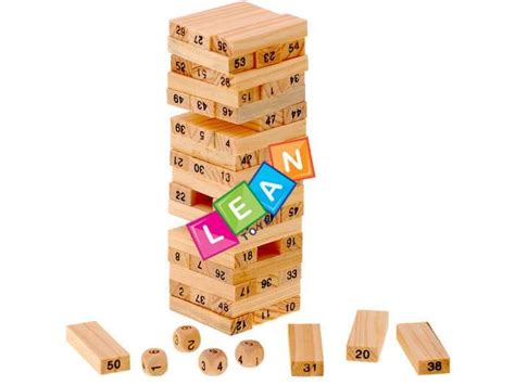 54pcs Wooden Tumbling Jenga Tower Blocks Gamedice Toys Games Toys