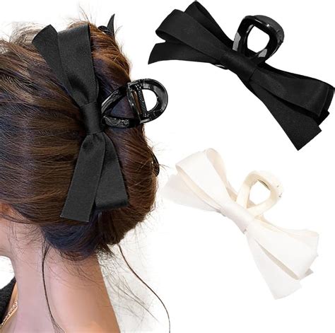 Amazon Sizobi Pcs Bow Claw Clip Inch Big Black Bow Hair