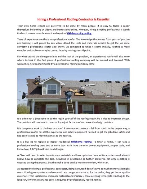 Ppt Hiring A Professional Roofing Contractor Is Essential Powerpoint