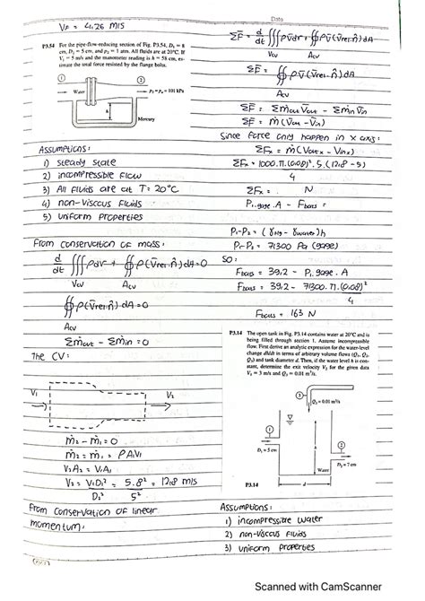 SOLUTION: Fluid mechanics problems and solutions - Studypool