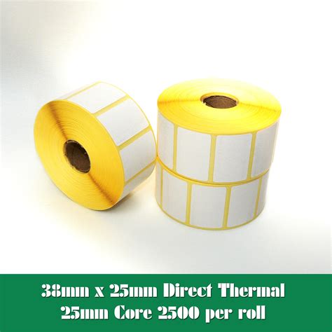 38x25mm Direct Thermal Labels On 25mm Cores