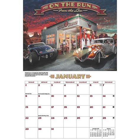 Hot Rods And Kustoms 2023 Wall Calendar Featuring Art By Larry Grossman Historic Aviation The