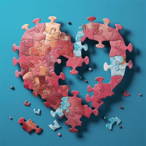 Premium Ai Image Heart Shaped Puzzle With Missing Pieces