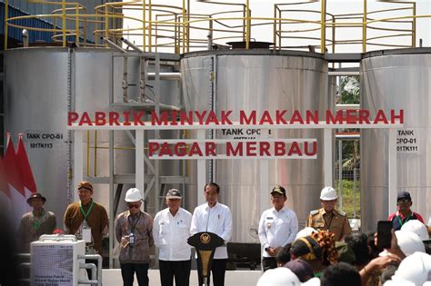 Presiden Jokowi Resmikan Pabrik Minyak Makan Merah Pagar Merbau Deli