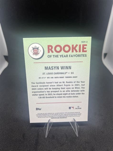 2024 Bowman Chrome Rookie Of The Year Favorites Masyn Winn ROY 3 RC