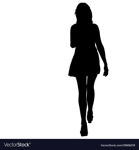 Silhouette Of People Walking On White Background Vector Image