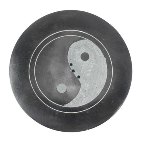 Porte Encens Rond Noir Et Blanc En Pierre Savon Symbole Yin Yang