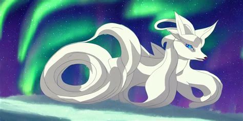 Alolan Ninetales Shiny Standing On An Snowy Hill With Stable Diffusion