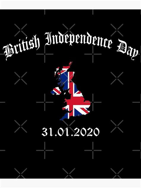 "British Independence Day Brexit Day January 2020 UK Flag Map" Art ...