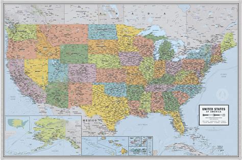 48x78 Huge United States Usa Classic Elite Wall Map Laminated Office Products