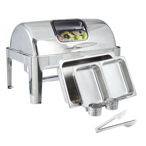 Kweetle Visible Roll Top Chafing Dish Buffet Set With Food Clip