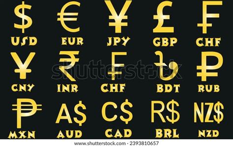 Currency Symbols Vector Illustration Featuring Global Stock Vector ...