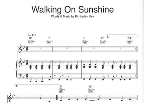 Katrina The Waves Walking On Sunshine Free Sheet Music Pdf For Piano