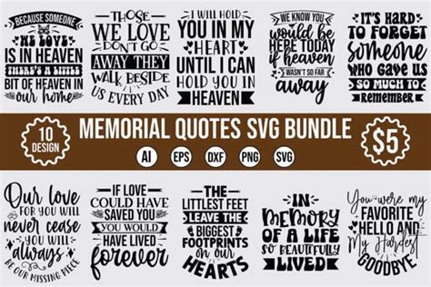 Memorial Quotes Svg Bundle Graphic By Teebusiness Creative Fabrica