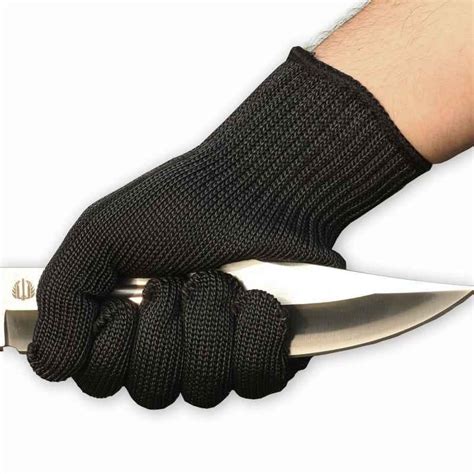 1 Pair Black Anti Cut Resistance Gloves Stainless Steel Wire Safety