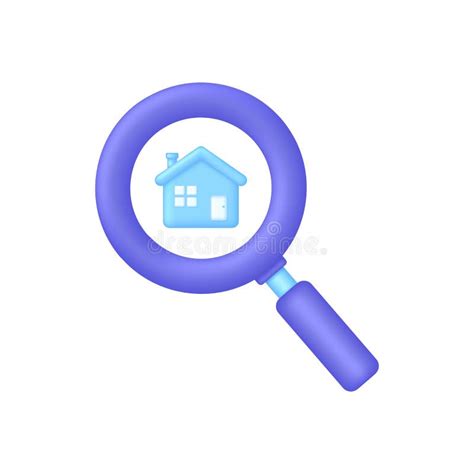 3d Search House Icon Search For Real Estate Home To Buy Property For