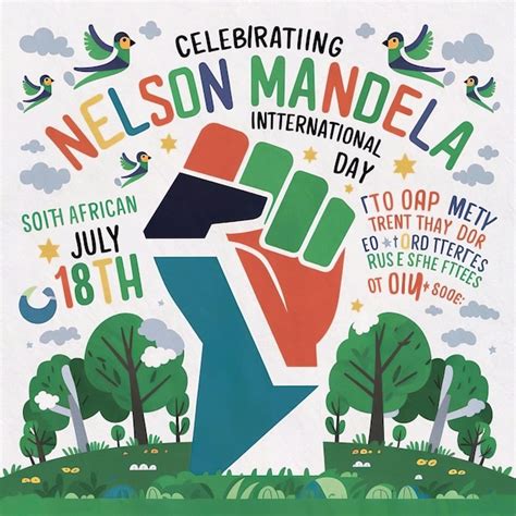 Flat Nelson Mandela International Day Illustration Premium Ai