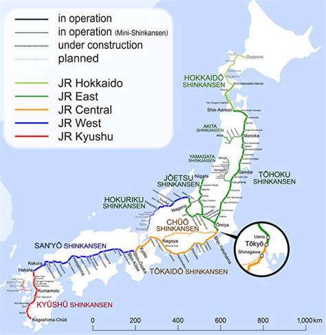 Souce;The map of Shinkansen/Shinkansen/Wikipedia