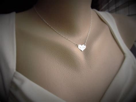 Personalized Heart Necklace Sterling Silver Two Initial Heart Romantic Jewelry For Anniversary