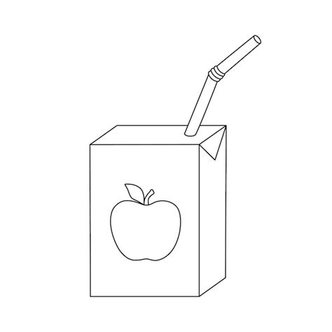 Icône De Ligne De Boîte De Jus De Pomme Illustration Vectorielle De