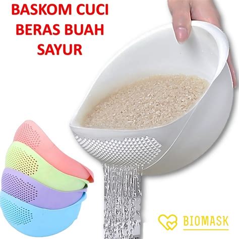 Jual BIOMASK Baskom Pencuci Beras Alat Cuci Cucian Beras Buah Dan