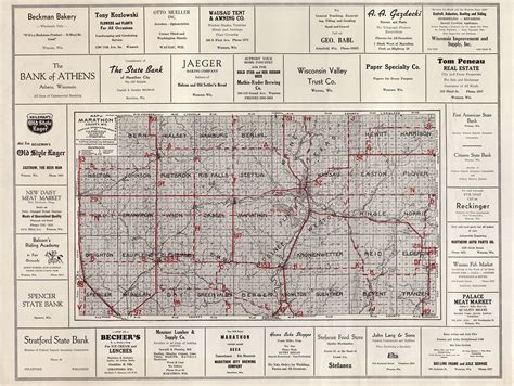 1926 Farm Line Map Of Marathon County Wisconsin Etsy