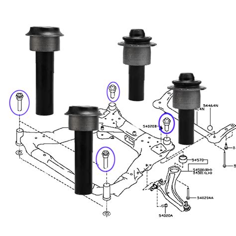 Mirrors Engine Cradle Front Subframe Crossmember Bushing Compatible