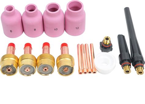 Soldadura TIG Lente De Gas Grande Kit De Accesorios Cup Collet Gas Lens