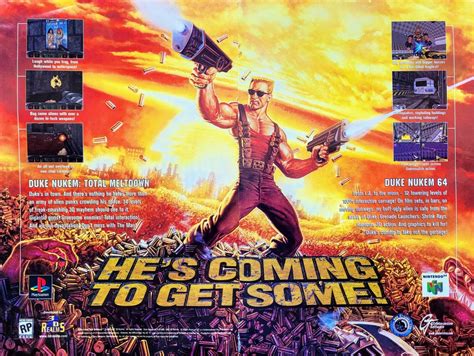 1997 DUKE NUKEM Total Meltdown PS1 Nintendo 64 Video Game = 2pg Promo ...