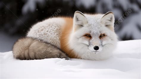 Fond Le Renard Roux Est Immobile Dans La Neige Fond Images De Renard