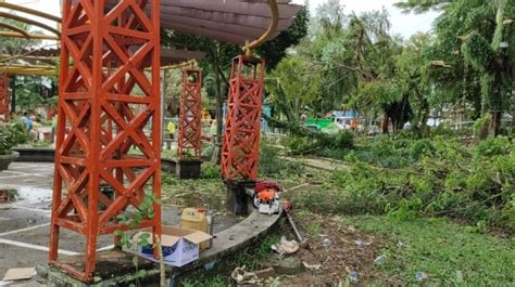 Tiang Penghias Sampai Keropos Taman Bekapai Balikpapan Dibenahi