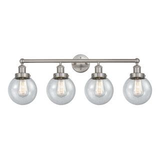 Small Edison Beacon Bath Vanity Light Brushed Satin Nickel