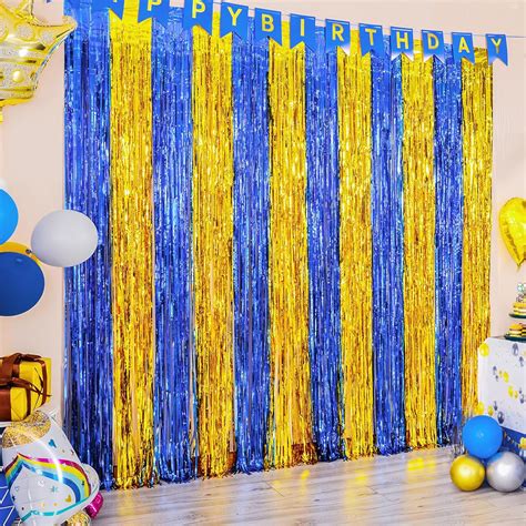 Amazon LOLStar 2 Pack Navy Blue And Gold Party Decorations 3 3x6