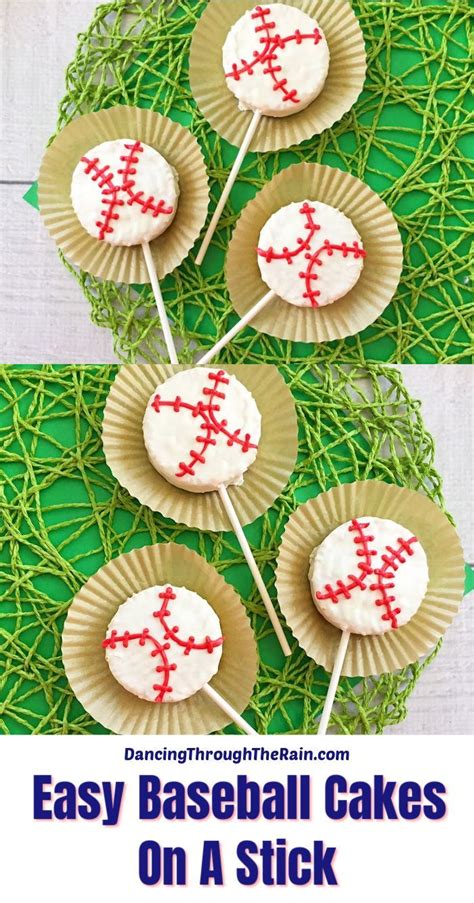 Easy Baseball Cakes On A Stick In 2021 Baseball Cake Bake Sale