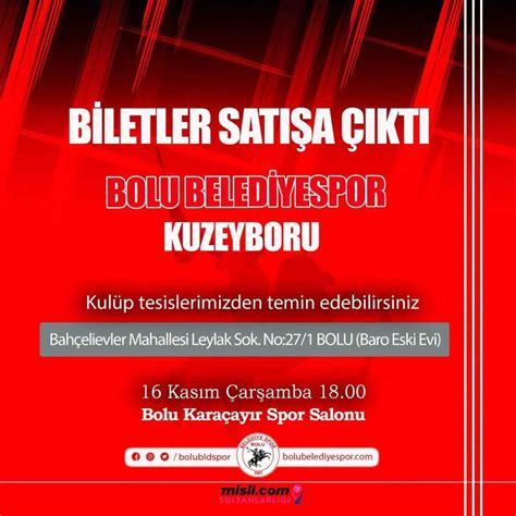 Kuzeyboru maçının biletleri satışa çıktı Bolu Gündem