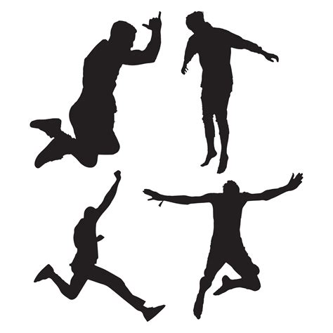 Jumping people silhouette Vector illustration 11512748 Vector Art at ...