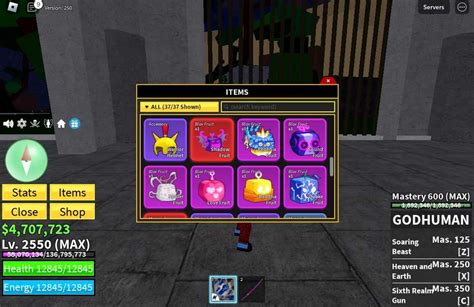 Blox Fruits 2550 Lvl GodHuman MAX Shadow Fruit Phoenix Fruit Sound