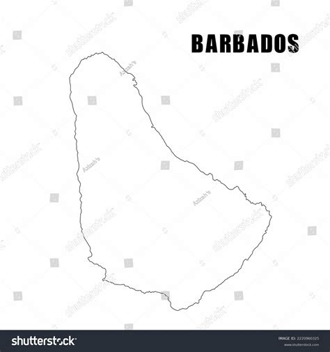 Vector Illustration Of Outline Map Of Barbados Royalty Free Stock