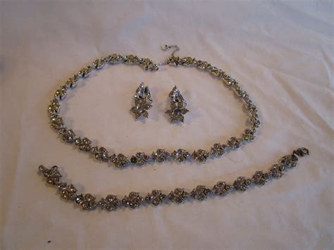 Vintage S Mid Century Bogoff Sparkling Clear Rhinestone Statement