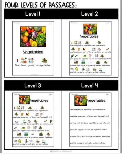 Vegetables Reading Comprehension With Visuals For Special Education