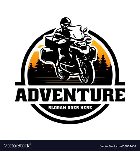 Adventure Motorcycle Logo Royalty Free Vector Image