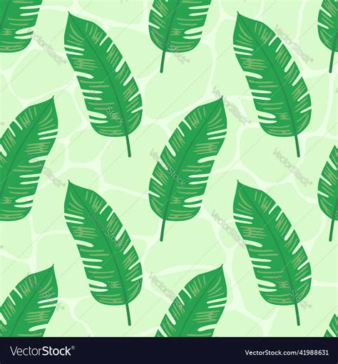 Banana Leaves Continuous Seamless Pattern Vector Image